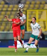 30 May 2025; Jessie Stapleton of Republic of Ireland in action against Arzu Karabulut of Türkiye during the UEFA Women's Nations League, League B match between Türkiye and Republic of Ireland at Esenler Stadium in Istanbul, Türkiye. Photo by Stephen McCarthy/Sportsfile