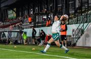 30 May 2025; Megan Campbell of Republic of Ireland takes a throw-in during the UEFA Women's Nations League, League B match between Türkiye and Republic of Ireland at Esenler Stadium in Istanbul, Türkiye. Photo by Stephen McCarthy/Sportsfile