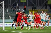 30 May 2025; Busem Seker of Türkiye heads the ball clear during the UEFA Women's Nations League, League B match between Türkiye and Republic of Ireland at Esenler Stadium in Istanbul, Türkiye. Photo by Stephen McCarthy/Sportsfile