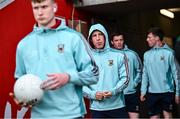 31 May 2025; Ryan O'Donoghue of Mayo, centre, makes his way to walk the pitch before the GAA Football All-Ireland Senior Championship Round 2 match between Tyrone and Mayo at O'Neills Healy Park in Omagh, Tyrone. Photo by Piaras Ó Mídheach/Sportsfile
