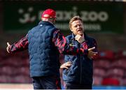 30 May 2025; Shelbourne manager Damien Duff with assistant Joey O'Brien before the SSE Airtricity Men's Premier Division match between Cork City and Shelbourne at Turner's Cross in Cork. Photo by Michael P Ryan/Sportsfile