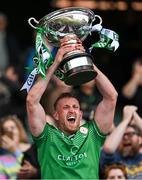 31 May 2025; London captain Sean Glynn lifts the Christy Ring Cup after the Christy Ring Cup final match between Derry and London at Croke Park in Dublin. Photo by Stephen Marken/Sportsfile