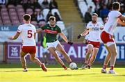 31 May 2025; Aidan O’Shea of Mayo shoots wide from a first half goal chance during the GAA Football All-Ireland Senior Championship Round 2 match between Tyrone and Mayo at O'Neills Healy Park in Omagh, Tyrone. Photo by Piaras Ó Mídheach/Sportsfile