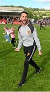31 May 2025; Down manager Conor Laverty celebrates after the GAA Football All-Ireland Senior Championship Round 2 match between Down and Louth at Páirc Esler in Newry, Down. Photo by Daire Brennan/Sportsfile