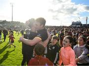 31 May 2025; Cilium Doherty, left, and Ryan Magill of Down celebrate after the GAA Football All-Ireland Senior Championship Round 2 match between Down and Louth at Páirc Esler in Newry, Down. Photo by Daire Brennan/Sportsfile