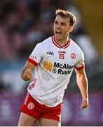 31 May 2025; Darragh Canavan of Tyrone celebrates scoring his side's first goal during the GAA Football All-Ireland Senior Championship Round 2 match between Tyrone and Mayo at O'Neills Healy Park in Omagh, Tyrone. Photo by Piaras Ó Mídheach/Sportsfile