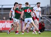 31 May 2025; Darren McHale of Mayo celebrates scoring his side's first goal during the GAA Football All-Ireland Senior Championship Round 2 match between Tyrone and Mayo at O'Neills Healy Park in Omagh, Tyrone. Photo by Piaras Ó Mídheach/Sportsfile