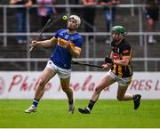 31 May 2025; Darragh McCarthy of Tipperary in action against Ivan Bolger of Kilkenny during the oneills.com GAA Hurling All-Ireland U20 Championship final match between Kilkenny and Tipperary at UPMC Nowlan Park in Kilkenny. Photo by Ray McManus/Sportsfile