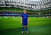 31 May 2025; Leinster mascot Conor Clarke before the United Rugby Championship quarter-final match between Leinster and Scarlets at the Aviva Stadium in Dublin. Photo by Brendan Moran/Sportsfile