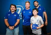 31 May 2025; Leinster players John McKee, Paddy McCarthy and James Culhane with supporters in Autograph Alley before the United Rugby Championship quarter-final match between Leinster and Scarlets at the Aviva Stadium in Dublin. Photo by Seb Daly/Sportsfile