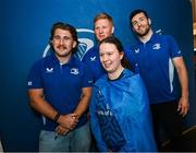31 May 2025; Leinster players John McKee, Paddy McCarthy and James Culhane with supporters in Autograph Alley before the United Rugby Championship quarter-final match between Leinster and Scarlets at the Aviva Stadium in Dublin. Photo by Seb Daly/Sportsfile
