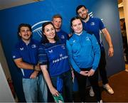 31 May 2025; Leinster players John McKee, Paddy McCarthy and James Culhane with supporters in Autograph Alley before the United Rugby Championship quarter-final match between Leinster and Scarlets at the Aviva Stadium in Dublin. Photo by Seb Daly/Sportsfile