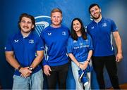 31 May 2025; Leinster players John McKee, Paddy McCarthy and James Culhane with supporters in Autograph Alley before the United Rugby Championship quarter-final match between Leinster and Scarlets at the Aviva Stadium in Dublin. Photo by Seb Daly/Sportsfile
