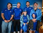 31 May 2025; Leinster players John McKee, Paddy McCarthy and James Culhane with supporters in Autograph Alley before the United Rugby Championship quarter-final match between Leinster and Scarlets at the Aviva Stadium in Dublin. Photo by Seb Daly/Sportsfile