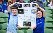 31 May 2025; Leinster supporters before the United Rugby Championship quarter-final match between Leinster and Scarlets at the Aviva Stadium in Dublin. Photo by Brendan Moran/Sportsfile