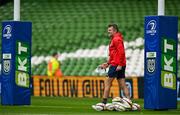 31 May 2025; Scarlets defence coach Jared Payne before the United Rugby Championship quarter-final match between Leinster and Scarlets at the Aviva Stadium in Dublin. Photo by Brendan Moran/Sportsfile