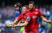 31 May 2025; Sam Costelow of Scarlets during the United Rugby Championship quarter-final match between Leinster and Scarlets at the Aviva Stadium in Dublin. Photo by Brendan Moran/Sportsfile
