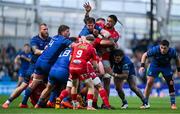 31 May 2025; Ryan Baird of Leinster gets tied up in a maul during the United Rugby Championship quarter-final match between Leinster and Scarlets at the Aviva Stadium in Dublin. Photo by Brendan Moran/Sportsfile