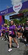 1 June 2025; Participants during the 2025 Vhi Women’s Mini Marathon. More than 28,500 women from all over the country took to the streets of Dublin to run, walk and jog the 10km route, raising much needed funds for hundreds of charities. For further information please log on to www.vhiwomensminimarathon.ie Photo by Seb Daly/Sportsfile