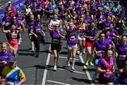 1 June 2025; Participants during the 2025 Vhi Women’s Mini Marathon. More than 28,500 women from all over the country took to the streets of Dublin to run, walk and jog the 10km route, raising much needed funds for hundreds of charities. For further information please log on to www.vhiwomensminimarathon.ie Photo by David Fitzgerald/Sportsfile