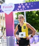 1 June 2025; Grace Richardson from Kilkenny City Harriers win the 2025 Vhi Women’s Mini Marathon. More than 28,500 women from all over the country took to the streets of Dublin to run, walk and jog the 10km route, raising much needed funds for hundreds of charities. For further information please log on to www.vhiwomensminimarathon.ie. Photo by Seb Daly/Sportsfile
