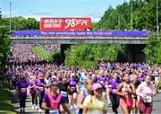 1 June 2025; Participants during the 2025 Vhi Women’s Mini Marathon. More than 28,500 women from all over the country took to the streets of Dublin to run, walk and jog the 10km route, raising much needed funds for hundreds of charities. For further information please log on to www.vhiwomensminimarathon.ie Photo by Stephen Marken/Sportsfile