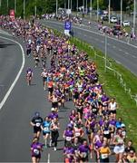 1 June 2025; Participants during the 2025 Vhi Women’s Mini Marathon. More than 28,500 women from all over the country took to the streets of Dublin to run, walk and jog the 10km route, raising much needed funds for hundreds of charities. For further information please log on to www.vhiwomensminimarathon.ie. Photo by Stephen Marken/Sportsfile