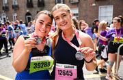 1 June 2025; Participants Katie Doherty, Sarah Heenahan after the 2025 Vhi Women’s Mini Marathon. More than 28,500 women from all over the country took to the streets of Dublin to run, walk and jog the 10km route, raising much needed funds for hundreds of charities. For further information please log on to www.vhiwomensminimarathon.ie Photo by David Fitzgerald/Sportsfile
