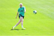 1 June 2025; Louise Quinn during a Republic of Ireland women's training session at Turner's Cross in Cork. Photo by Stephen McCarthy/Sportsfile