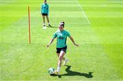 1 June 2025; Chloe Mustaki during a Republic of Ireland women's training session at Turner's Cross in Cork. Photo by Stephen McCarthy/Sportsfile