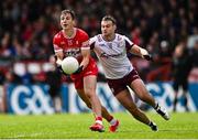 1 June 2025; Shane McGuigan of Derry in action against Cillian McDaid of Galway during the GAA Football All-Ireland Senior Championship Round 2 match between Derry and Galway at Celtic Park in Derry. Photo by Piaras Ó Mídheach/Sportsfile