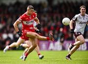 1 June 2025; Ciarán McFaul of Derry scores a point during the GAA Football All-Ireland Senior Championship Round 2 match between Derry and Galway at Celtic Park in Derry. Photo by Piaras Ó Mídheach/Sportsfile