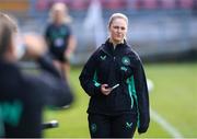 1 June 2025; Social media coordinator Emma Clinton during a Republic of Ireland women's training session at Turner's Cross in Cork. Photo by Stephen McCarthy/Sportsfile