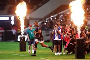 31 May 2025; Lukhanyo Am of Hollywoodbets Sharks runs out for his 100th cap for Hollywoodbets Sharks during the United Rugby Championship quarter-final match between Hollywoodbets Sharks and Munster at Kings Park Stadium in Durban, South Africa. Photo by Shaun Roy/Sportsfile