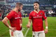 31 May 2025; Diarmuid Kilgallen of Munster and Conor Murray of Munster after the United Rugby Championship quarter-final match between Hollywoodbets Sharks and Munster at Kings Park Stadium in Durban, South Africa. Photo by Shaun Roy/Sportsfile