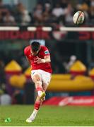 31 May 2025; Conor Murray of Munster converts a penalty to level the scores 24-24 during the United Rugby Championship quarter-final match between Hollywoodbets Sharks and Munster at Kings Park Stadium in Durban, South Africa. Photo by Shaun Roy/Sportsfile