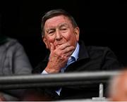 1 June 2025; Fermanagh supporter Fr Brian D'Arcy CP OBE, on his 80th birthday, watches the Tailteann Cup match between Fermanagh and Wexford at Croke Park in Dublin. Photo by Ray McManus/Sportsfile