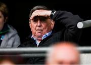 1 June 2025; Fermanagh supporter Fr Brian D'Arcy CP OBE, on his 80th birthday, watches the Tailteann Cup match between Fermanagh and Wexford at Croke Park in Dublin. Photo by Ray McManus/Sportsfile