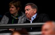 1 June 2025; Fermanagh supporter Fr Brian D'Arcy CP OBE, on his 80th birthday, watches the Tailteann Cup match between Fermanagh and Wexford at Croke Park in Dublin. Photo by Ray McManus/Sportsfile