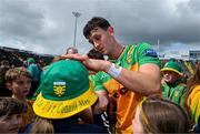 1 June 2025; Michael Langan of Donegal signs autographs after the GAA Football All-Ireland Senior Championship Round 2 match between Cavan and Donegal at Kingspan Breffni in Cavan. Photo by Brendan Moran/Sportsfile