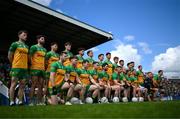 1 June 2025; The Donegal team sit for a team photograph before the GAA Football All-Ireland Senior Championship Round 2 match between Cavan and Donegal at Kingspan Breffni in Cavan. Photo by Brendan Moran/Sportsfile