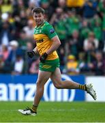 1 June 2025; Conor O'Donnell of Donegal celebrates after scoring his side's second goal during the GAA Football All-Ireland Senior Championship Round 2 match between Cavan and Donegal at Kingspan Breffni in Cavan. Photo by Brendan Moran/Sportsfile
