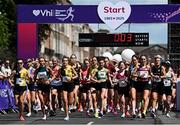 1 June 2025; Participants at the start of the 2025 Vhi Women’s Mini Marathon. More than 28,500 women from all over the country took to the streets of Dublin to run, walk and jog the 10km route, raising much needed funds for hundreds of charities. For further information please log on to www.vhiwomensminimarathon.ie Photo by Seb Daly/Sportsfile