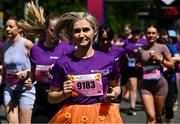 1 June 2025; Participants during the 2025 Vhi Women’s Mini Marathon. More than 28,500 women from all over the country took to the streets of Dublin to run, walk and jog the 10km route, raising much needed funds for hundreds of charities. For further information please log on to www.vhiwomensminimarathon.ie Photo by Seb Daly/Sportsfile