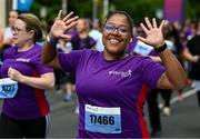 1 June 2025; Participants during the 2025 Vhi Women’s Mini Marathon. More than 28,500 women from all over the country took to the streets of Dublin to run, walk and jog the 10km route, raising much needed funds for hundreds of charities. For further information please log on to www.vhiwomensminimarathon.ie Photo by Seb Daly/Sportsfile