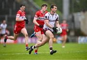 1 June 2025; Liam Silke of Galway gets away from Eoin McEvoy of Derry during the GAA Football All-Ireland Senior Championship Round 2 match between Derry and Galway at Celtic Park in Derry. Photo by Piaras Ó Mídheach/Sportsfile