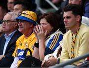 1 June 2025; Clare supporters watch on during the GAA Football All-Ireland Senior Championship Round 2 match between Monaghan and Clare at St Tiernach’s Park in Clones, Monaghan. Photo by Michael P Ryan/Sportsfile