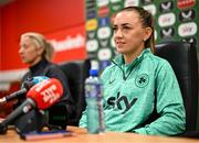 2 June 2025; Katie McCabe during a Republic of Ireland women's media conference at Páirc Uí Chaoimh in Cork. Photo by Stephen McCarthy/Sportsfile