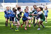 2 June 2025; Action from Monaghan Harps of Monaghan v Eadestown of Kildare during the 2025 LGFA Under 10 Go Games Festival Day at Croke Park in Dublin. Photo by Piaras Ó Mídheach/Sportsfile