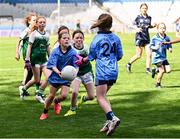 2 June 2025; Action from Monaghan Harps of Monaghan v Eadestown of Kildare during the 2025 LGFA Under 10 Go Games Festival Day at Croke Park in Dublin. Photo by Piaras Ó Mídheach/Sportsfile